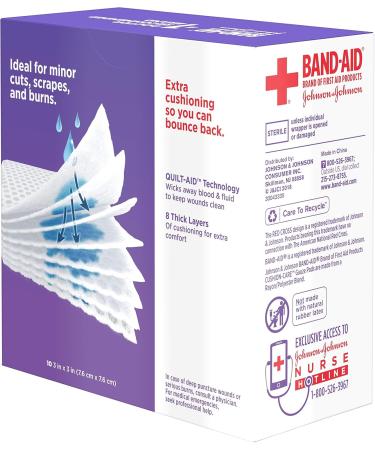 Bandaid First Aid Gauze Pads 3x3 - 10 ct | Reliable International Shipping | Premium Quality Medical Supplies - Buy Online on GoSupps.com