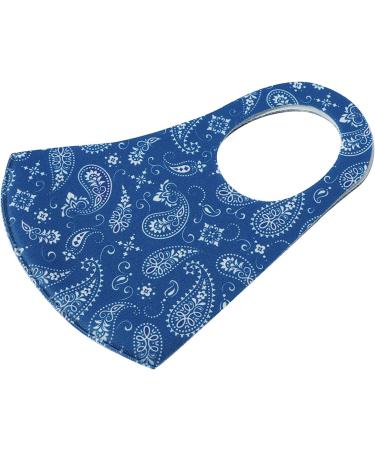 Komonee Paisley Design Washable Reusable Face Mask for Men and Women - Dustproof Cloth Mouth Cover for Indoor and Outdoor Protection - Blue (Pack of 3) - Buy Online on GoSupps.com