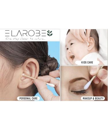 ELAROBE 400 Bamboo Cotton Buds | 100% Organic & Biodegradable Ear Buds | Sustainable Ear Cleaning & Makeup Tool (6x67-Pack) - Buy Online on GoSupps.com