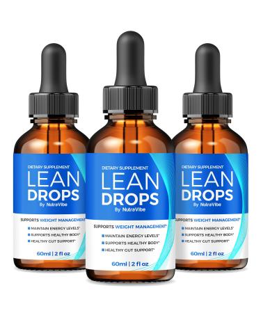 (3 Pack) Lean Drops LeanDrops Liquid Formula with a Clean Blend to Support Fitness Goals Active Lifestyle & Body Wellness | Just a Few Easy Drops for a Fit-Focused Lifestyle (90 Servings)