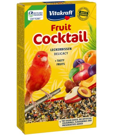 VITAKRAFT - Fruit Cocktail - Delicious Mix based on Fruits and Seeds Golden in the Sun - Complete Canary Food - 200g