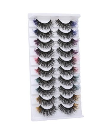Colored Eyelashes Wispy Mink Lashes Natural Fluffy Cat Eye Lashes Strip 5D False Eyelashes 10 Pairs 5 Colors Eyelash Extension Pack by HeyAlice A-5 Colors - Buy Online on GoSupps.com