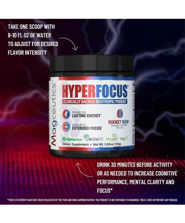 Magceutics Hyperfocus Nootropic Powder - Boost Memory & Cognitive Function - 3.52 Oz (Rocket Rush) - Buy Online on GoSupps.com