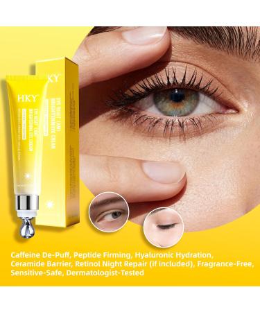 HKY Eye Cream Under Eye Bags And Wrinkles Repair Cream Brightener Anti Aging Dark Circles Puffiness Under Eye Treatment With Caffeine Serum & Cyclodextrin Morning Instant Firming Gold 0.71 Fl Oz (Pack of 1) - Buy Online on GoSupps.com