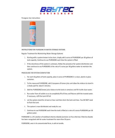 32oz Purogene Water Treatment & Sanitizer for Long-Term Water Storage - Buy Online on GoSupps.com