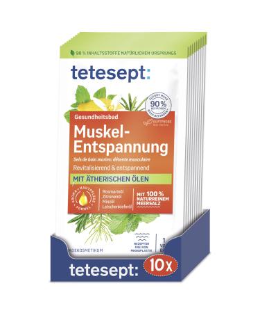 Merz Consumer Care tetesept Sea salt muscle relaxation bath 10 x 80 g revitalizing health bath with essential oils relaxing bath additive with natural sea salt