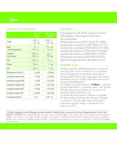 Guna Proflora 10 sachets food supplement with microencapsulated probiotic microorganisms - Buy Online on GoSupps.com