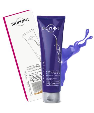 Biopoint Cromatix Silver - invigorating conditioner against yellowing for white gray and blond hair neutralizing for reflections provides shine and moisture 150 ml