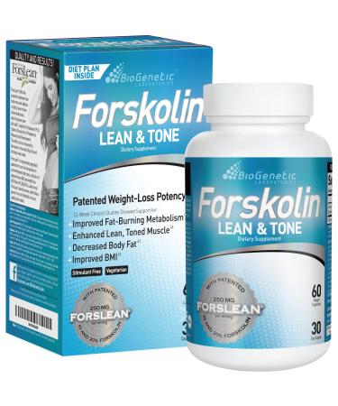 BioGenetic Laboratories Men and Women Forskolin Lean & Tone - Weight Loss Pills - Body Toning Formula Fat Burner and Maintenance of Muscle Mass for Appetite Suppressant - 60 Capsules - Vegetarian