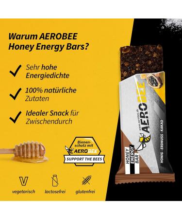 Aerobee Energy Bar - 12x50g Honey Peanut & Cocoa - Sugar-Free Oat Bars for Endurance Hiking & Meal Replacement - Buy Online on GoSupps.com