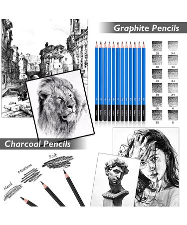 Sketching Drawing Kit Set 72-Piece and 100 Sheet Sketchbook, Art Supplies  for Adults, Teens, Kids, Watercolor & Graphite Drawing Coloring Art Pencils  Set, Artist Supplies Drawing Stuff 