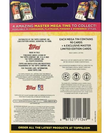 2022-2023 Topps PLAYMAKERS UEFA Champions League Match Attax Soccer Trading Card Game Mega Masters Series - 90 Card Collector Tin with 4 Exclusive Limited Edition Cards - Buy Online on GoSupps.com