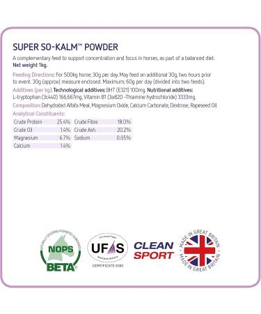 Equine America Super So Calm Powder | Premium Ready for Use of Horse & Pony Supplement | Soothing Behavior Support | 1kg - Buy Online on GoSupps.com