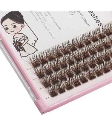 Bodermincer D Curl Brown Cluster Eyelash Extensions - Natural 3D Russian Volume Faux Lashes (14MM) for a Stunning Look - Shop Now - Buy Online on GoSupps.com