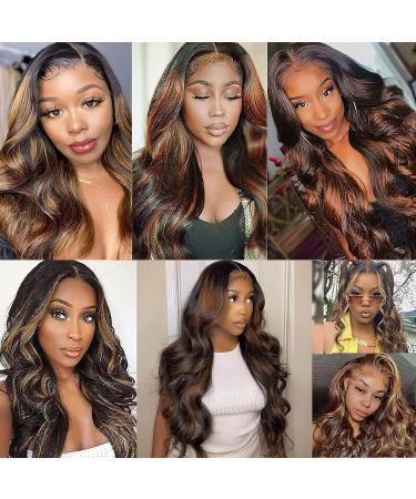 NAYUMI Ombre Lace Front Human Hair Wig 20 Inch 200% Density Balayage FB30 Body Wave - Honey Blonde Highlight for Black Women - Buy Online on GoSupps.com