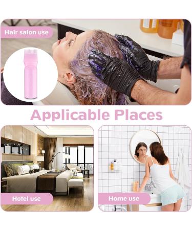 COMNICO 6oz Root Comb Applicator Bottle - Portable Hair Dye Brush Cap - Pink - Buy Online on GoSupps.com