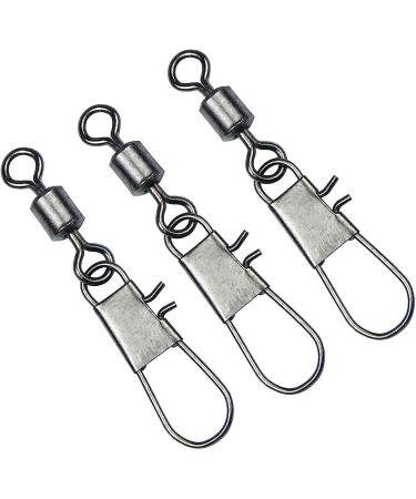 100pcs Barrel Snap Swivels Fishing Rolling Swivel with Safety Snap Copper Stainless Steel Line Connector - Saltwater & Freshwater | 8 - Buy Online on GoSupps.com