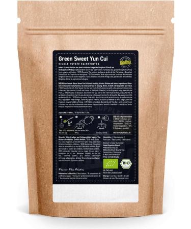  Biotiva Sweet Yun Cui Organic Green Tea 250g Bottled and inspected in Germany Rare Chinese tea Loose leaf green tea Inspected in Germany Biotiva - Buy Online on GoSupps.com