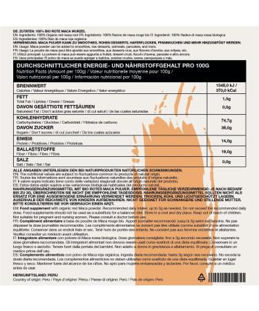 Buy Organic Red Maca Powder from Peru - 100% Natural Vegan 250g - Pure Ground Red Maca Root - Buy Online on GoSupps.com