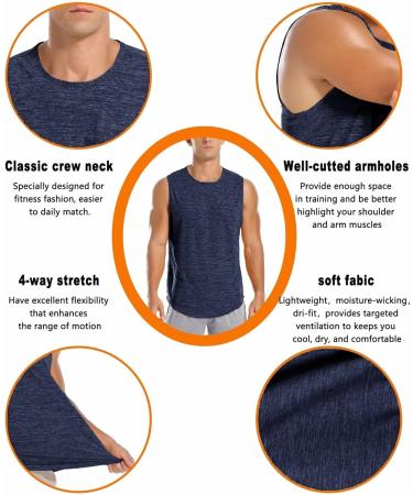 Amussiar Men's 3 Pack Mesh Workout Tank Tops - Dry Fit Bodybuilding Shirts - 3X-Large - Buy Online on GoSupps.com