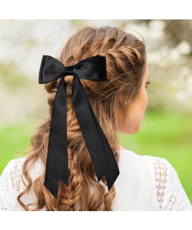 Kryzalite Silky Satin Hair Loops & Clips - Black & White Ponytail Holders for Women - 2 Piece Set - Buy Online on GoSupps.com