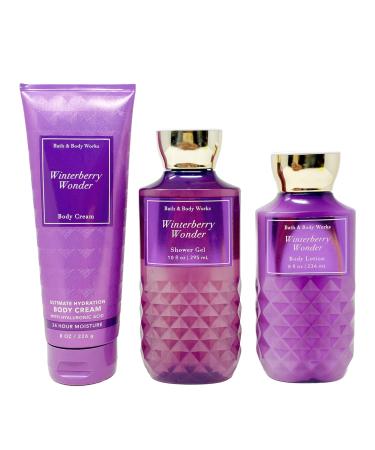 Bath & Body Works Winterberry Wonder Trio Gift Set - Body Cream Body Lotion and Shower Gel