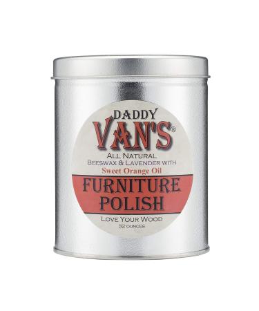 Daddy Van's All Natural Beeswax & Lavender with Sweet Orange Oil Furniture Polish - 32 Ounce Economy Size