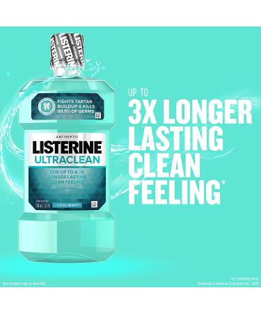 LISTERINE Ultraclean Antiseptic Mouthwash - Fight Bad Breath, Gingivitis, Plaque & Tartar - Pack of 2 - Buy Online on GoSupps.com