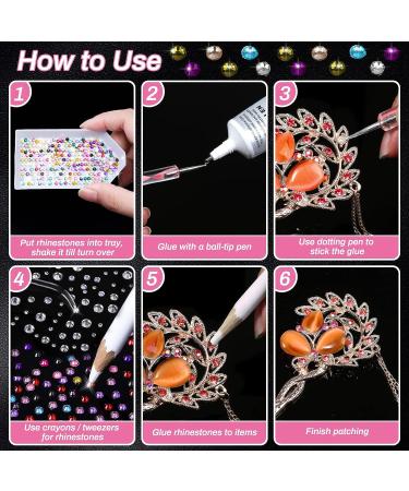 Mckanti B7000 Rhinestone Clear Glue and 2800Pcs Rhinestones Set | 13 Colors, 5 Sizes | Rhinestone Kit for Crafts, Nails, Shoes, Bags | Includes 50ml Glue, Dotting Pens, Tweezers, Wax Pencil, Tray - Buy Online on GoSupps.com