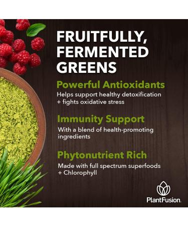 PlantFusion Fruitful Super Greens Powder - Organic Fermented Juice Blend with Probiotics Prebiotic Fiber & Digestive Enzymes Non-GMO Vegan Gluten-Free - 30 Servings - Buy Online on GoSupps.com