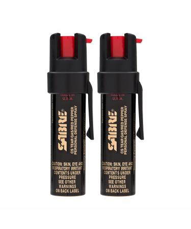 SABRE Advanced Pepper Spray, 3-in-1 Formula Contains Maximum Strength Pepper Spray, CS Military Tear Gas and UV Marking Dye, Compact Belt Clip for Easy Carry and Fast Access, 25 Bursts, 10-Foot Range Black, 2-Pack - Buy Online on GoSupps.com