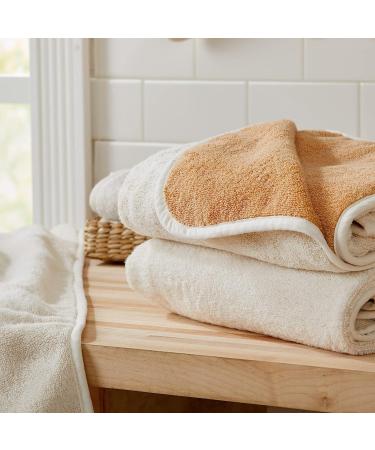 Vanessa Collection 100% Cotton Reversible Bathroom Towels - 6 Piece Set Ivory/Ochre - Buy Online on GoSupps.com