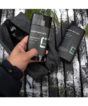 Every Man Jack Sea Salt Bath and Body Gift Set | Grooming Essentials for Men | Body Wash 2-in-1 Shampoo Deodorant + Dopp Bag | Clean Ingredients International Shipping - Buy Online on GoSupps.com