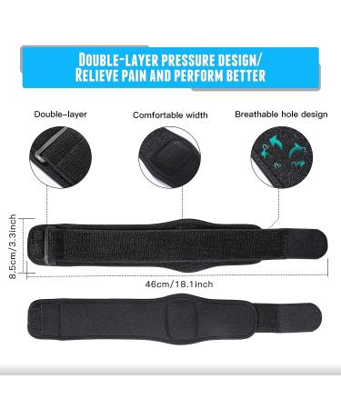 MOONSMILE Tennis Elbow Brace - Neoprene Support Strap with Compression Pad for Tendonitis, Golfers Elbow, Forearm Pain Relief - Men and Women (Black) - Buy Online on GoSupps.com