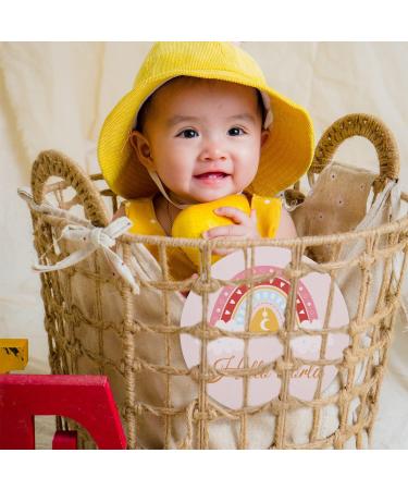 Milestone Cards for Baby - Wooden Round Milestone Signs & Newborn Announcement Photo Props - Buy Online on GoSupps.com