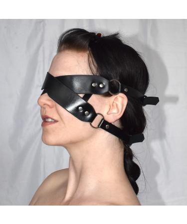 Honeylust Extravagant Synthetic Leather Eye Mask - Elegant Black Carnival Mask for Bondage Fetish & Halloween Parties - Festival Facial Jewelry - Buy Online on GoSupps.com