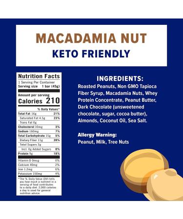 JiMMY! Keto Protein Bar - Macadamia Nut Flavor | 12 Count, Low Net Carb, Low Sugar, Gluten Free - Keto Friendly Energy Bar - Buy Online on GoSupps.com