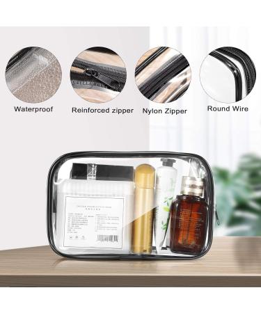 Weewooday 12-Piece Clear Cosmetics Bag Set - Waterproof PVC Zippered Toiletry Carry Pouch for Makeup and Toiletries - Portable Organizer Case for Travel - Black Medium - Buy Online on GoSupps.com