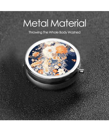 White & Yellow Peonies Portable Metal Pill Box | Round Mini 3-Compartment | Travel Essentials | Hinged Design for Small Pills - Buy Online on GoSupps.com