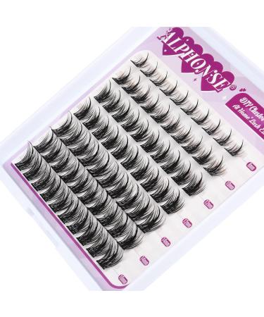 ALPHONSE Lash Clusters 70 Pcs Natural Look Eyelash Extension Pack 8-16MM Mixed Length Individual Wispy DIY Lashes - Style D - Buy Online on GoSupps.com