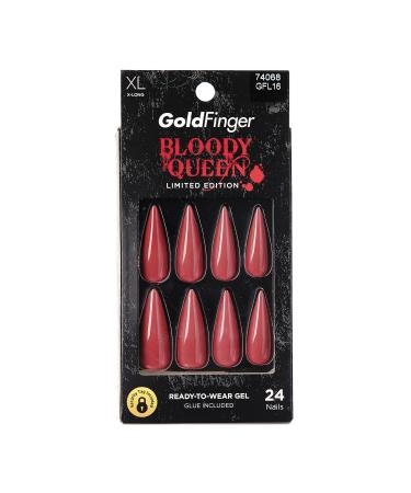 KISS Gold Finger Bloody Queen Limited Edition Press-On Nails X-Long (GC01X)
