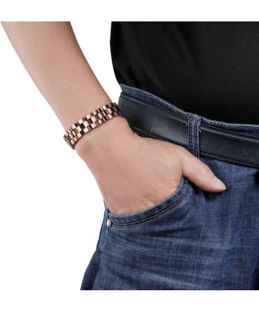 Magnetic Copper Bracelet for Men- Double Row Strength Magnets, 4 Element Design with Removal Tool, Gift Box included - Buy Online on GoSupps.com