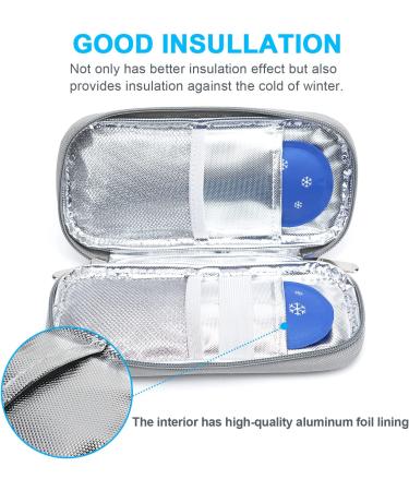 YOUSHARES Insulin Travel Case - Diabetic Medicine Cooler with Ice Packs (Quicksand Blue) - Buy Online on GoSupps.com