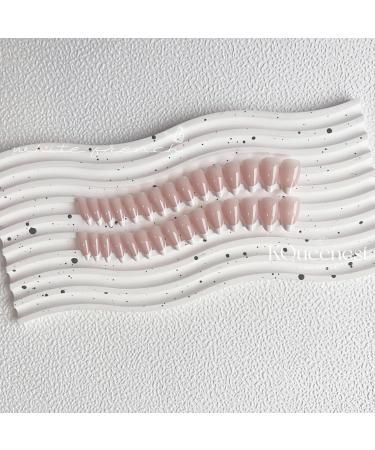 KQueenest 30 Pcs White French Tip Press-On Nails - Short Almond Acrylic & Nude Pink Gel Nails for Women - Classic DIY Manicure - Buy Online on GoSupps.com