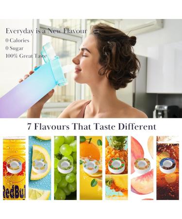 Air Water Bottle with 7 Flavour Pods 650ml Sports Water Bottle with 0 Calorie 0 Sugar Fruit Flavour Pods (Purple) - Buy Online on GoSupps.com