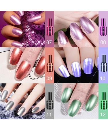Ownest 12 Colors Mirror Nail Polish Set - Long Lasting Glossy Manicure Kit - Buy Online on GoSupps.com