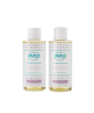 Mum & You New Baby Safe & Sound Mums Touch Massage Oils -Set of 2 Scents. Calm Days and Sleepy Nights. Made with Sunflower Seed Oil, Organic Jojoba, Organic Camomile , Rosemary and Leaf Extract.