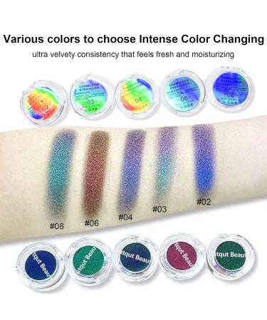 Jutqut Chameleon Eyeshadow | Metallic Glitter Cream | Highly Pigmented Holographic Eye Makeup | Multichrome Waterproof #02 - International Shipping Available - Buy Online on GoSupps.com