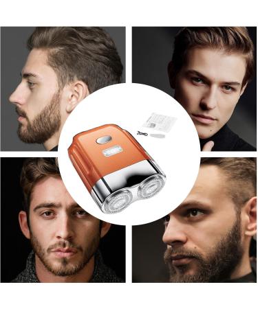 Electric Beard Trimmer Portable Electric Shaver for Men | USB Rechargeable Quiet Automatic Beard Grooming Trimmer for Camping Business Trip Journey Orange - Buy Online on GoSupps.com
