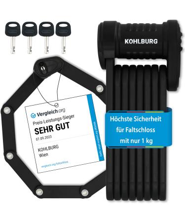 Kohlburg bicycle folding palace maximum security at just 1kg - 89cm model Vienna - bicycle lock with bracket - very safe bicycle lock as an e scooter Schloss & Ebike folding lock bike safe - Buy Online on GoSupps.com